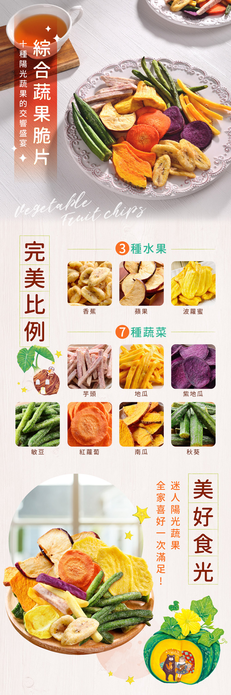 種水果香蕉蘋果波蘿蜜⑦ 種蔬菜芋頭地瓜敏豆紅蘿蔔南瓜秋葵